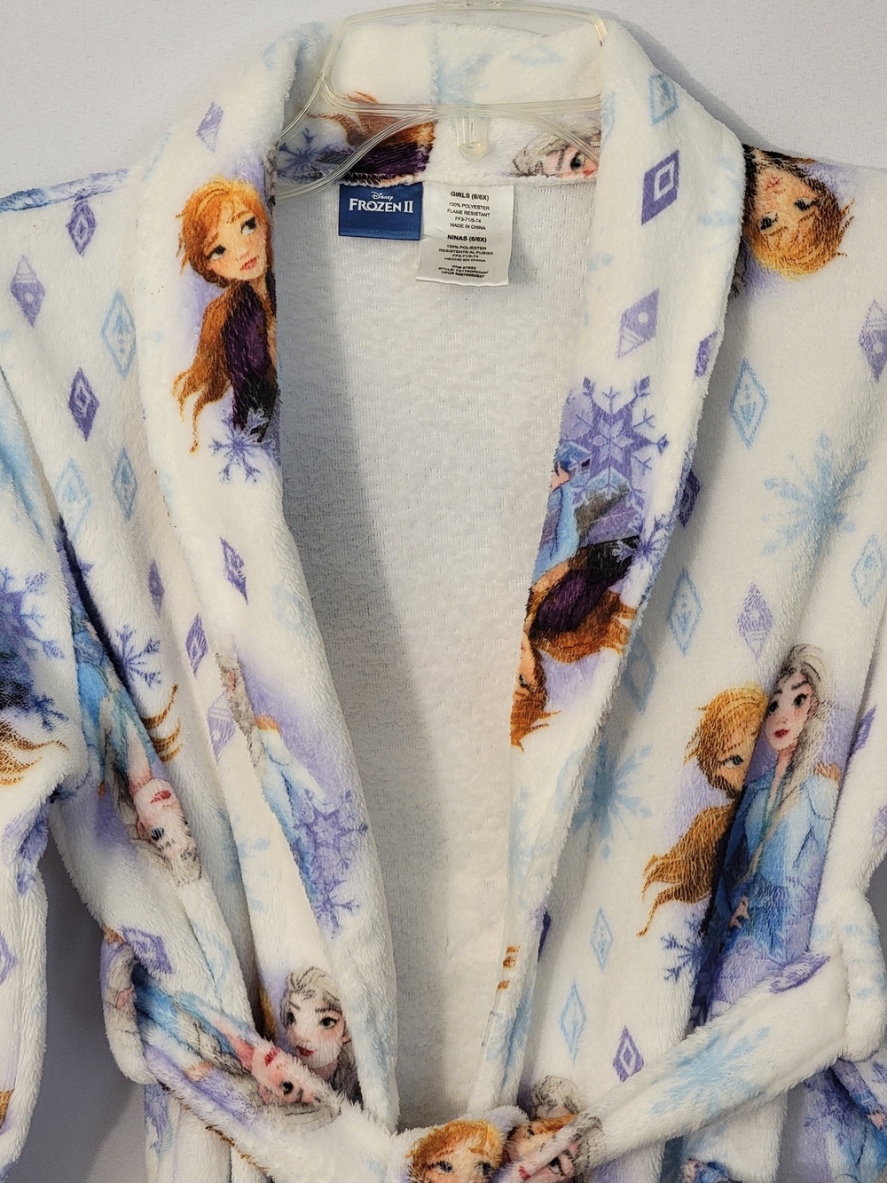 Disney Frozen II Plush Girls Robe Size 6-6x - Picture 3 of 9